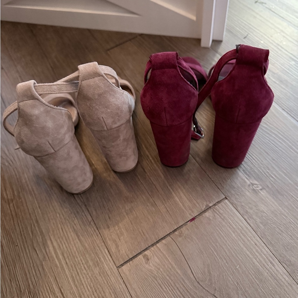 Steve Madden Beige and Burgundy Heels - Picture 2 of 3